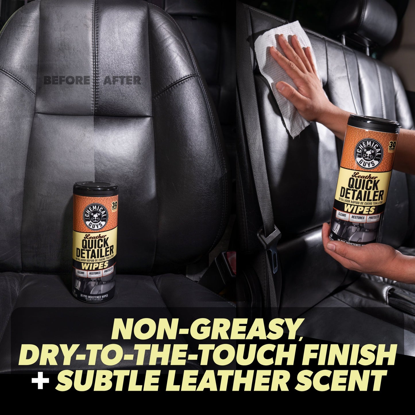 Leather Quick Detailer Wipes 3-Pack Kit