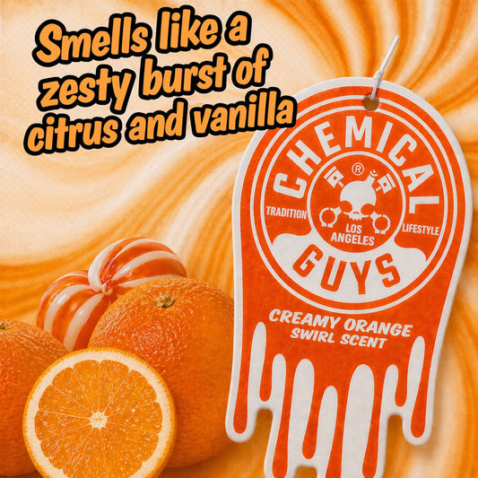 Creamy Orange Swirl Hanging Air Freshener