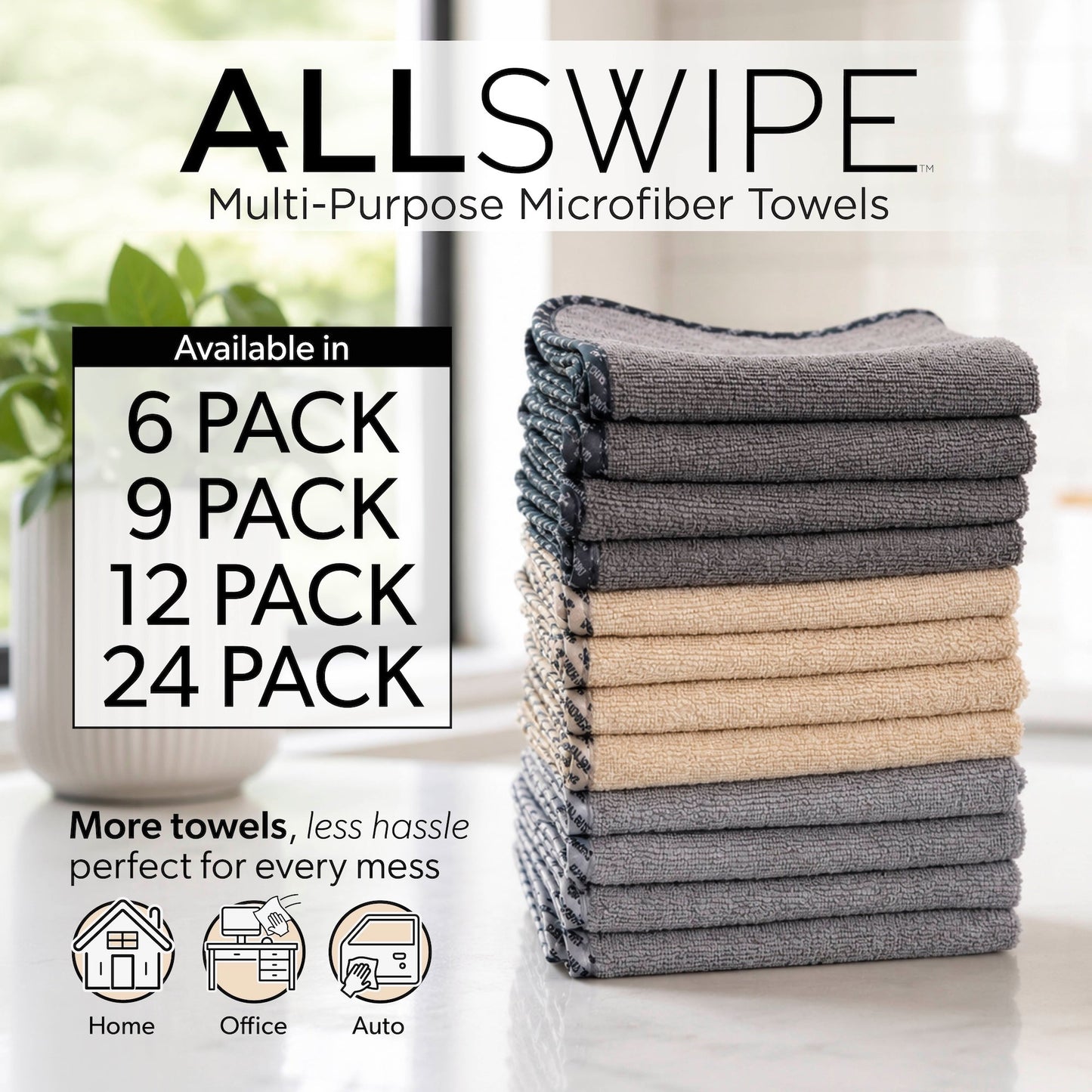 Multi-Colored AllSwipe Multi-Purpose Microfiber Towels